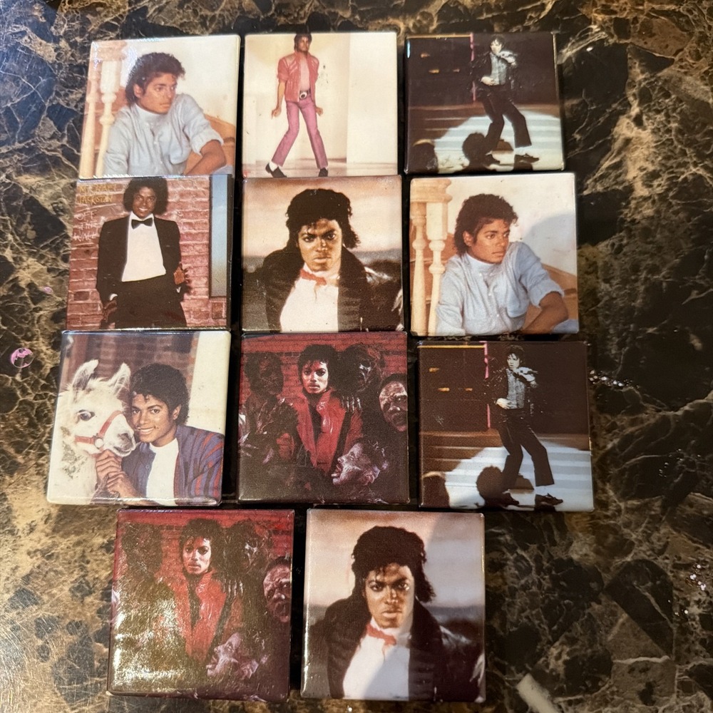 Vintage Michael Jackson Pinback Button Lot of 11 Thriller Bad Beat It 1980s